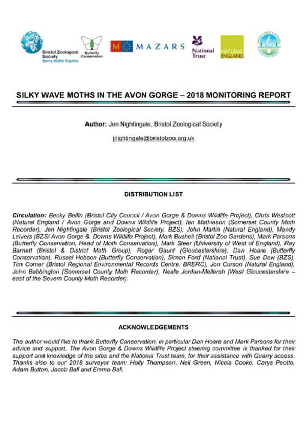 2018 Silky wave moth report cover image