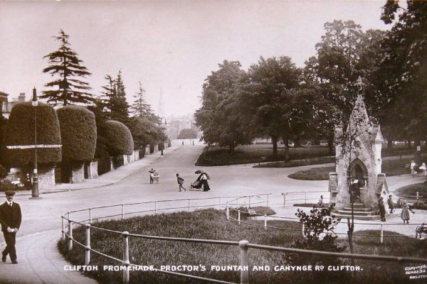 Old postcard of Bridge Valley Road and the Promenade