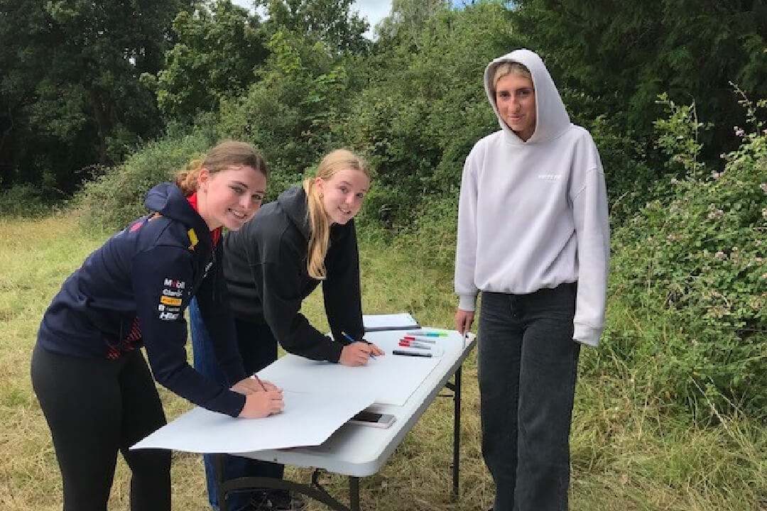 students create signs